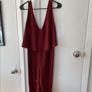 Forever21 Burgundy Jumpsuit